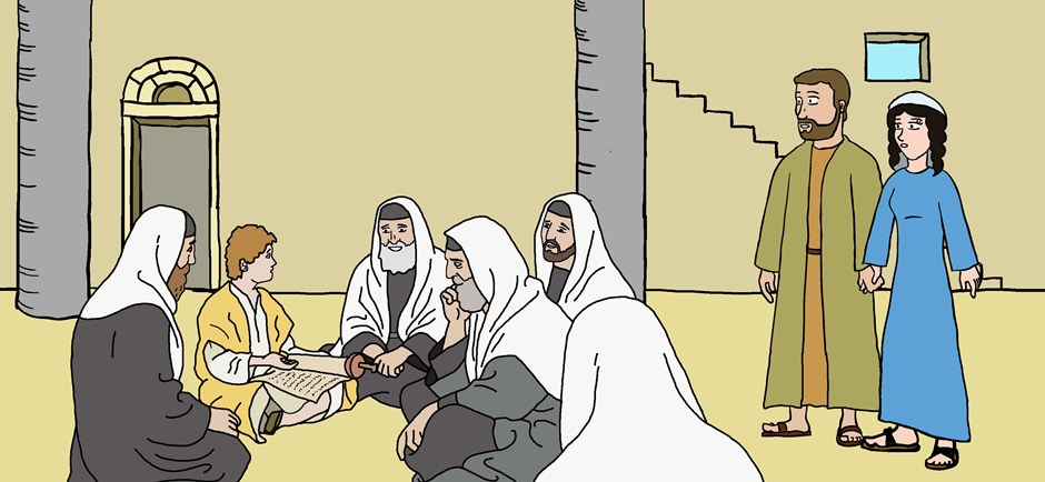 Jesús Niño habla con los maestros de la Ley en el Templo